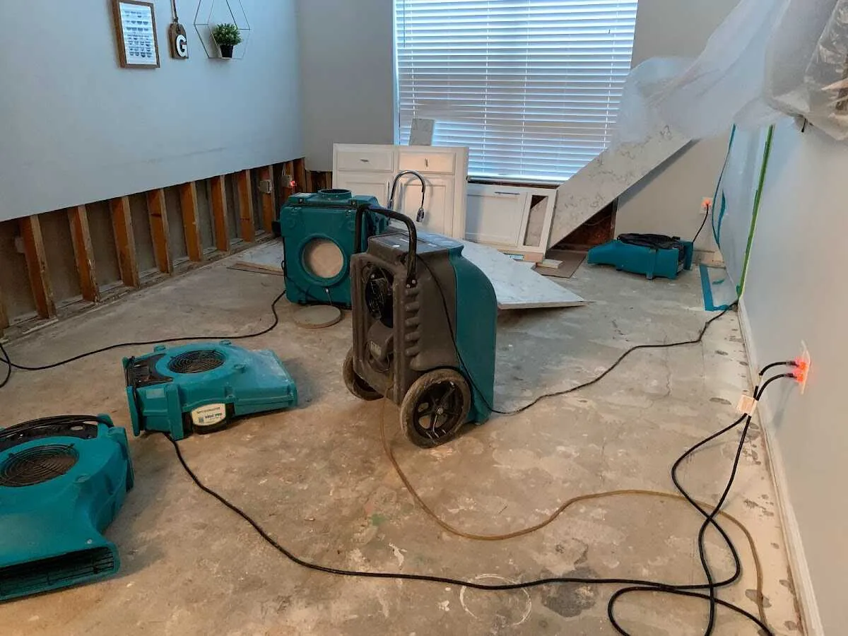 Dehumidifier in flood-cut room for Water Extraction & Removal in Atkinson